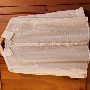 Denim&Co White Button Down Shirt